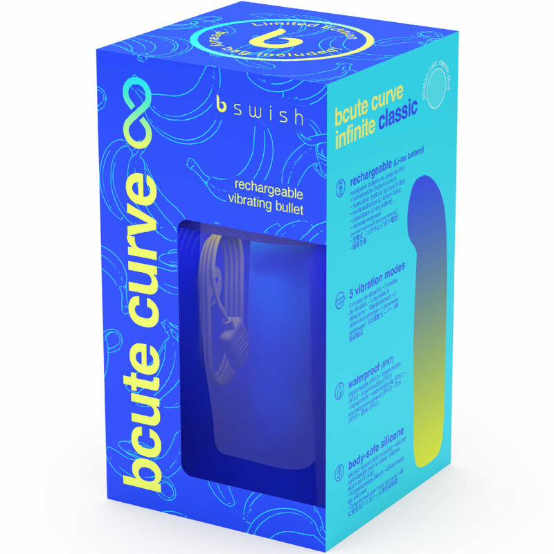 B Swish Bcute Curve Infinite Classic Edición Limitada Vibrador Recargable de Silicona Azul