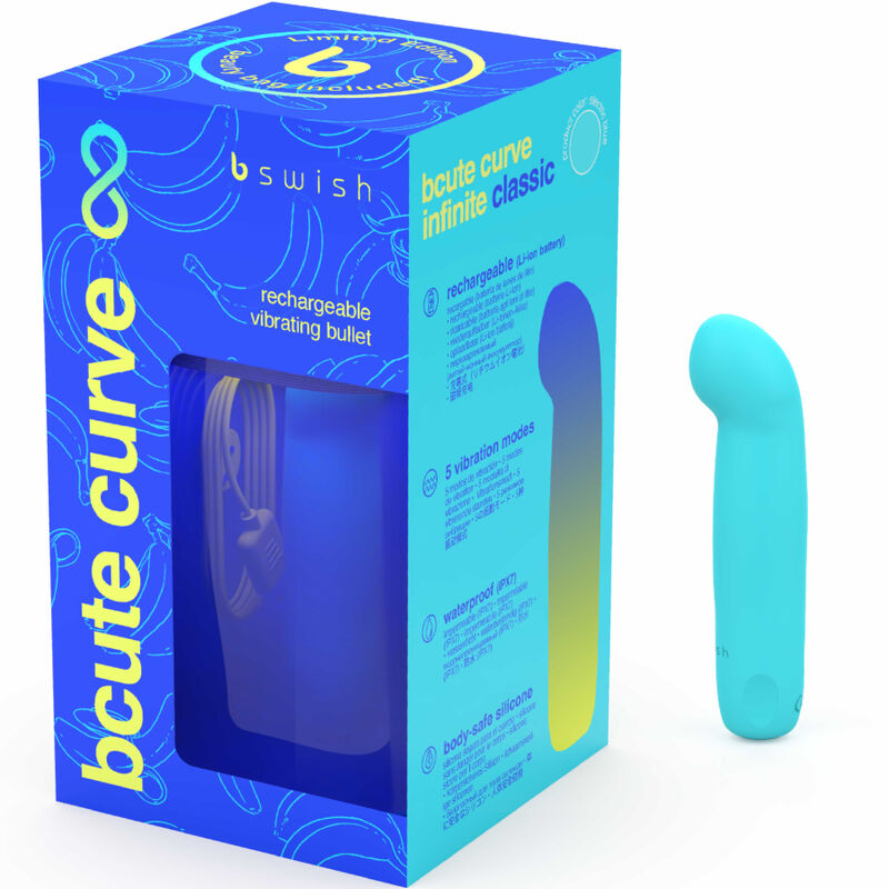 B Swish Bcute Curve Infinite Classic Edición Limitada Vibrador Recargable de Silicona Azul