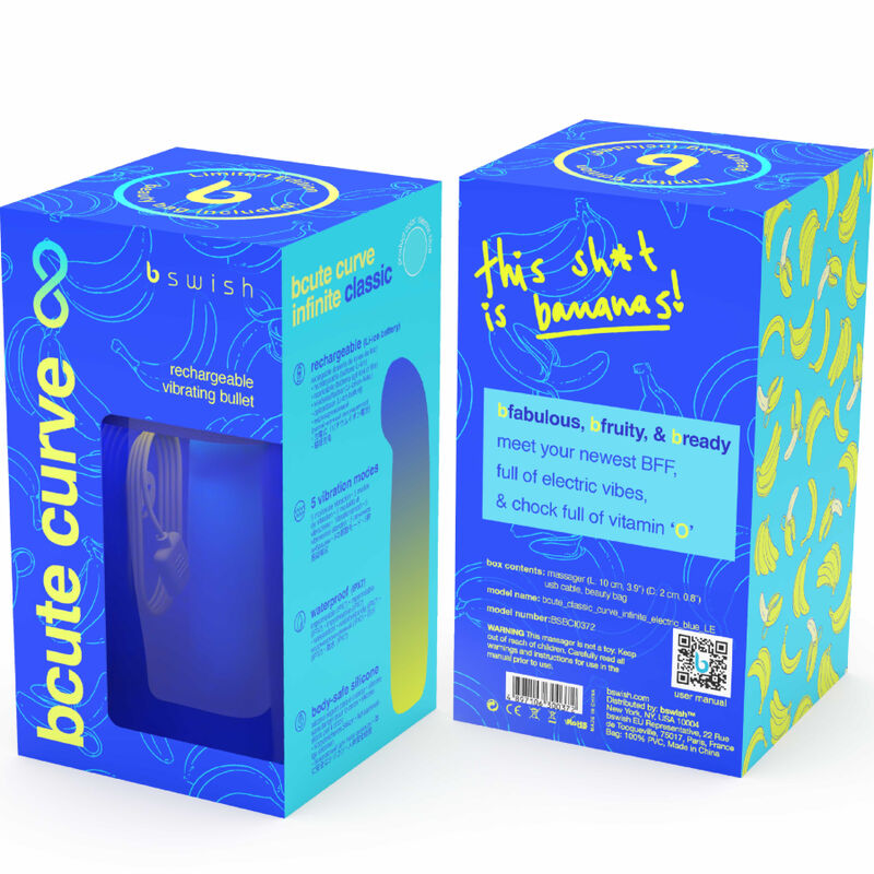 B Swish Bcute Curve Infinite Classic Edición Limitada Vibrador Recargable de Silicona Azul
