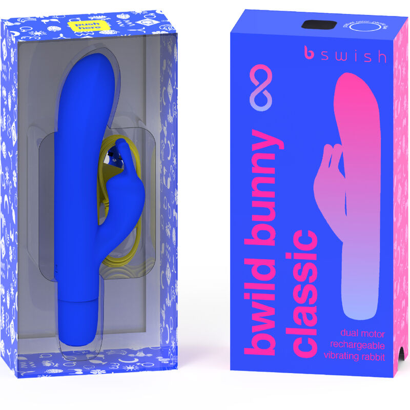 B Swish Bwild Bunny Infinite Classic Recargable Vibrador Azul Silicona