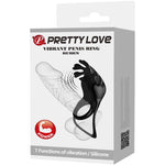 Pretty Love Anillo Vibrador Ruben 7 Vibraciones Silicona Negro