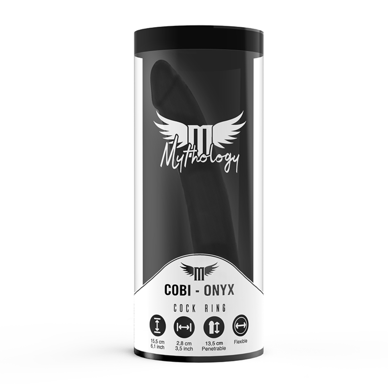 Mythology Dildo Anal Cobi Onyx Com Anel de Galo e Testículo 13 Silicone Cm