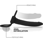Mythology Dildo Anal Cobi Onyx Com Anel de Galo e Testículo 13 Silicone Cm