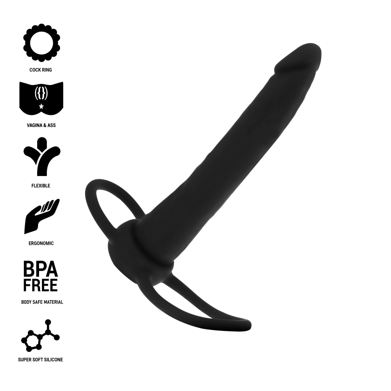 Mythology Dildo Anal Cobi Onyx Com Anel de Galo e Testículo 13 Silicone Cm