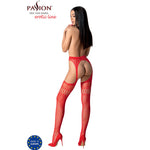 Passion - S026 Meias Vermelhas Com Liga Tamanho Único