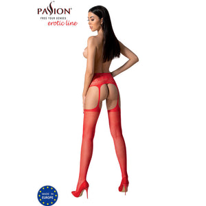 Passion - S028 Meias Vermelhas com Liga Tamanho Único