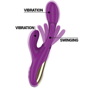 Intense - Apolo Vibrador Multifuno Recarregável 7 Vibraões com Língua Oscilante Roxa