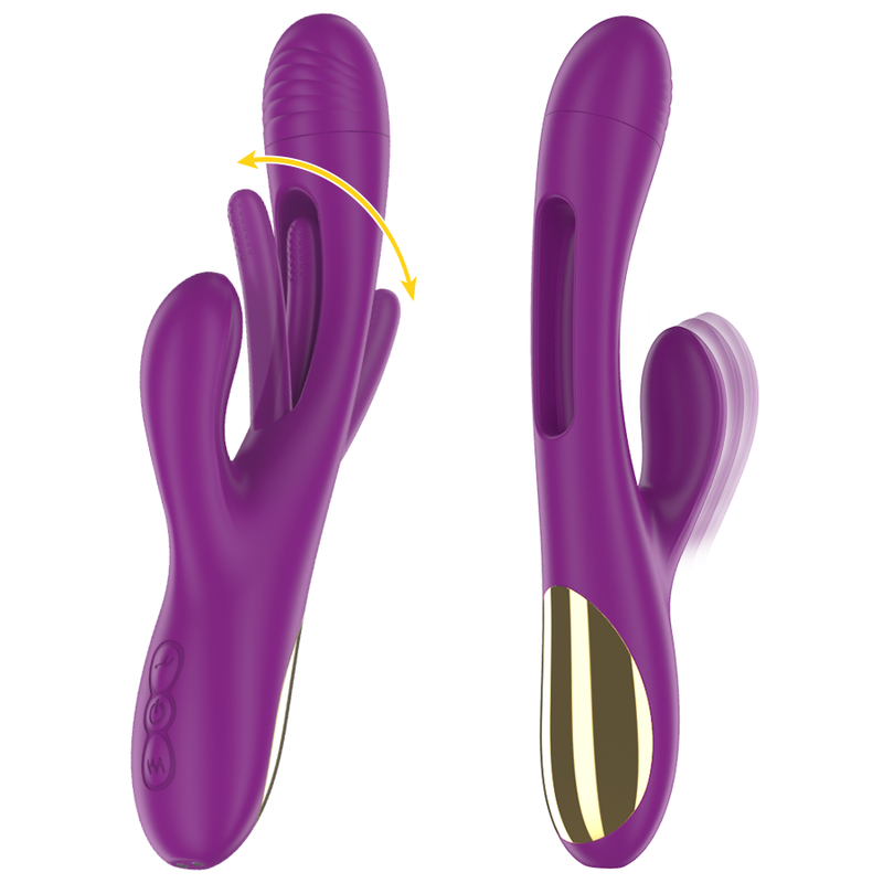 Intense Apolo Vibrador Multifunción Recargable 7 Vibraciones Con Lengua Oscilante Morada