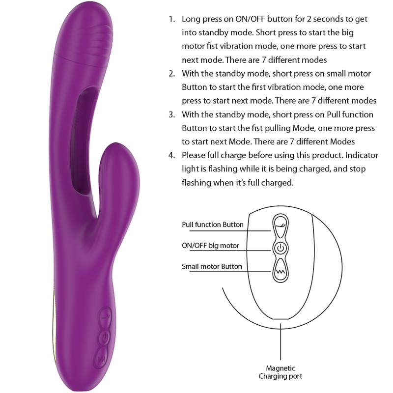 Intense Apolo Vibrador Multifuno Recarregvel 7 Vibraões Com Língua Oscilante Roxa