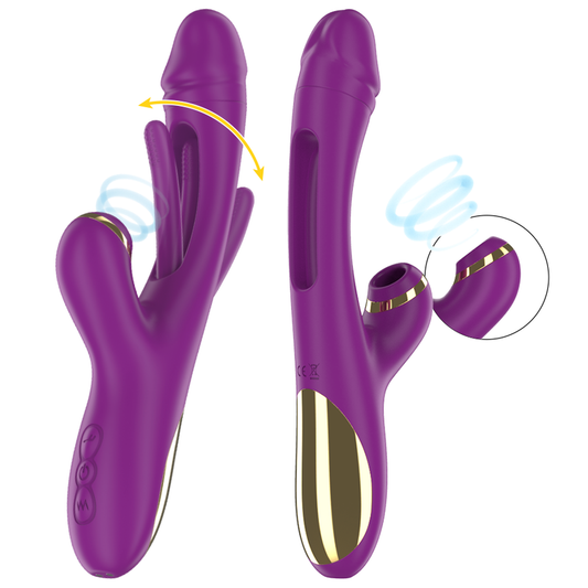 Intenso Atenea Vibrador Multifunción Recargable 7 Vibraciones con Lengua Oscilante y Morado