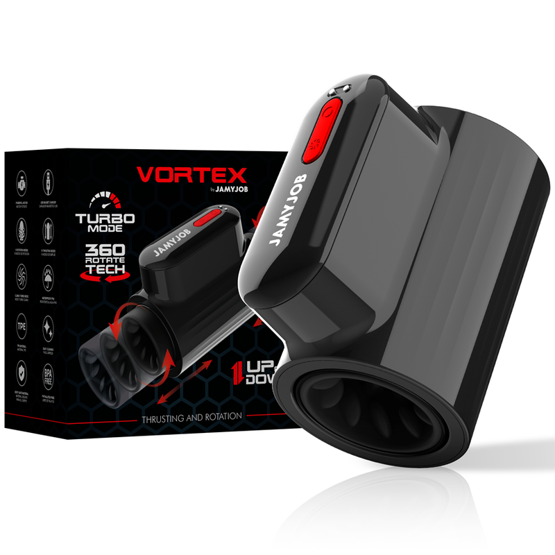 Jamyjob Vortex Thrusting y 360 Rotate Tech Turbo Mode Masturbador