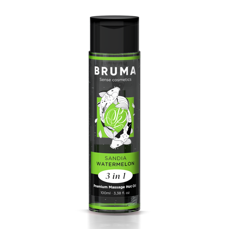 Bruma - Óleo de Massagem Premium Efeito Calor Sabor Melancia 3 Em 1 - 100 ml