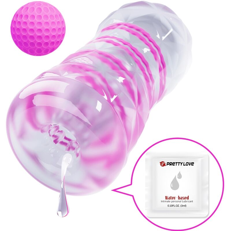 Pretty Love - Masturbador Masculino Fantasy con espiral interna y bolas transparentes