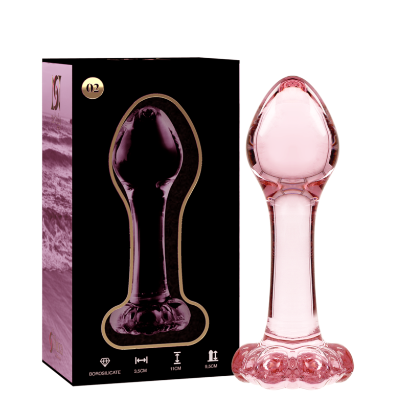 Nebula Series By Ibiza - Modelo 2Plug Anal Vidrio Borosilicato Rosa 11 cm -O- 3.5 cm