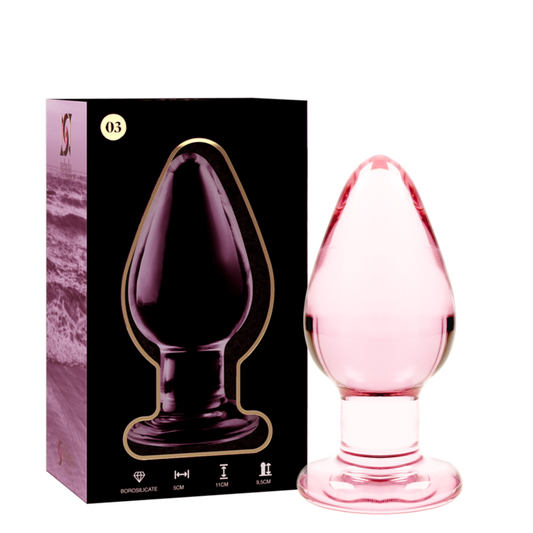 Nebula Series By Ibiza - Modelo 3 AnalPlug Vidro Borosilicado Rosa 11 cm -O- 5 cm
