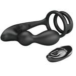 Pretty Love Anel para Pênis Marshall Com Plug Anal Vibratório Com Controle Remoto