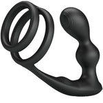 Pretty Love Anel para Pênis Marshall Com Plug Anal Vibratório Com Controle Remoto