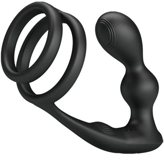 Pretty Love Anel para Pênis Marshall Com Plug Anal Vibratório Com Controle Remoto