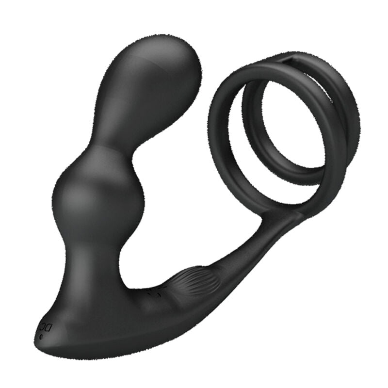 Pretty Love Anel para Pênis Marshall Com Plug Anal Vibratório Com Controle Remoto