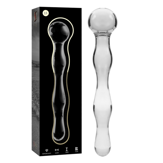 Nebula Series By Ibiza - Modelo 13 Dildo Vidro Borosilicado Transparente 18 cm -O- 3.5 cm