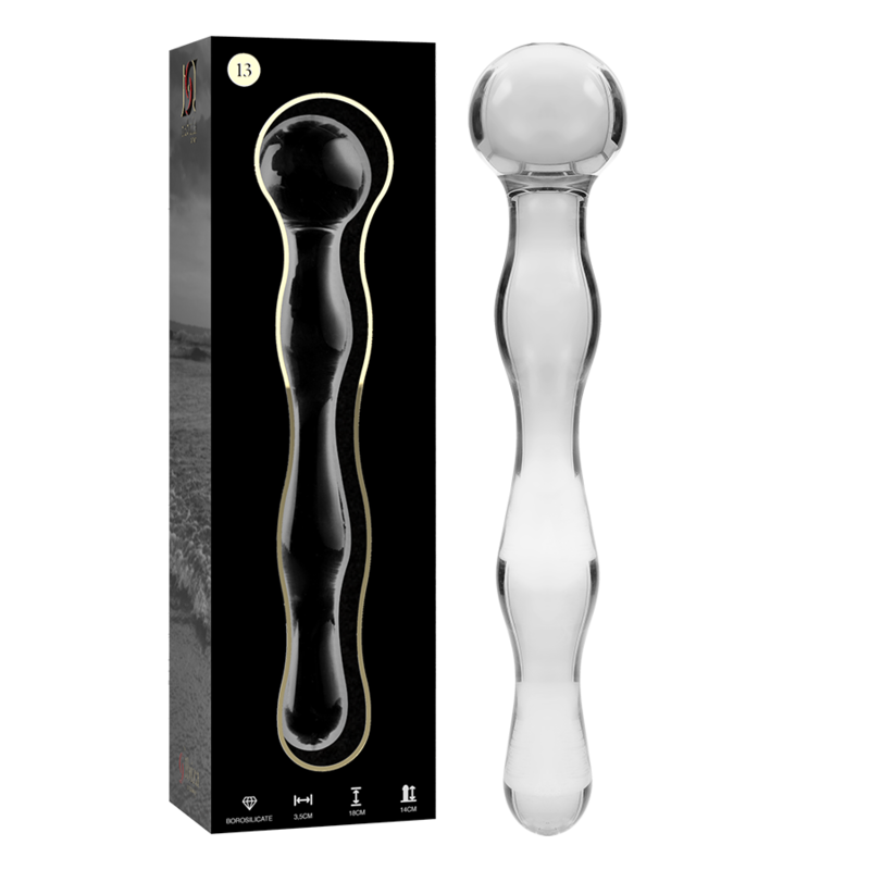 Nebula Series By Ibiza - Modelo 13 Dildo Vidro Borosilicado Transparente 18 cm -O- 3.5 cm