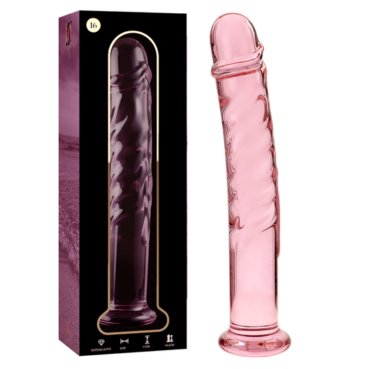 Nebula Series By Ibiza - Modelo 16 Dildo Vidro Borosilicado Rosa 18.5 cm -O- 3 cm