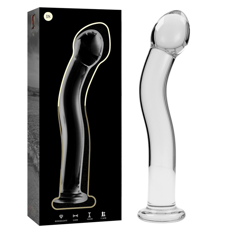 Série Nebula By Ibiza - Modelo 18 Dildo Vidro Borosilicado Transparente 18.5 cm -O- 3.5 cm