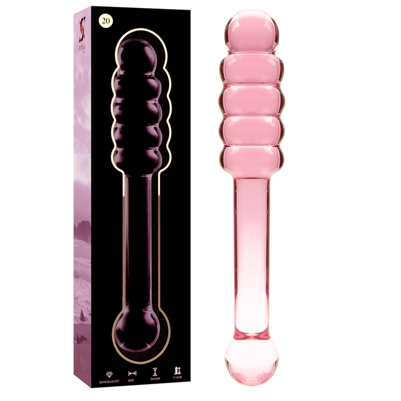 Nebula Series By Ibiza - Modelo 20 Dildo Vidro Borosilicado Rosa 20.5 cm -O- 3 cm