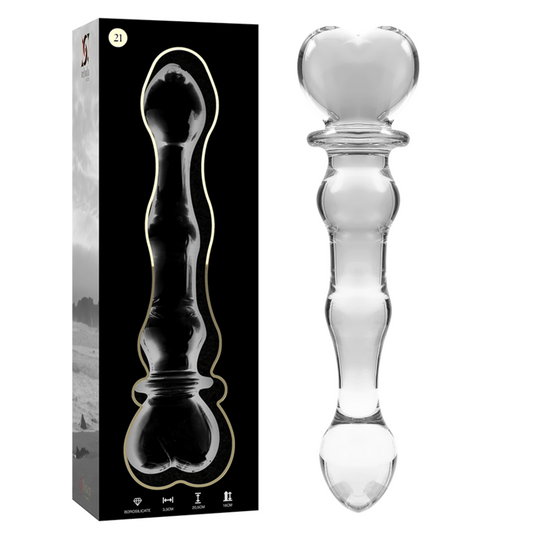 Nebula Series By Ibiza - Modelo 21 Dildo Vidro Borosilicado Transparente 20.5 cm -O- 3.5 cm
