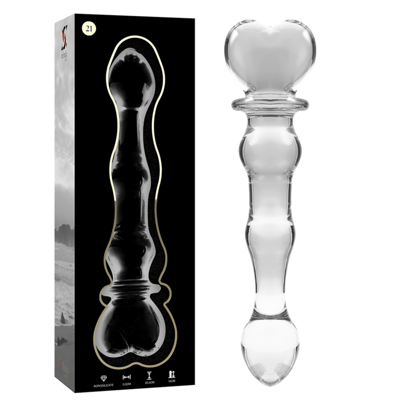 Nebula Series By Ibiza - Modelo 21 Dildo Vidro Borosilicado Transparente 20.5 cm -O- 3.5 cm