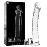 Nebula Series By Ibiza - Modelo 23 Dildo Vidrio Borosilicato Transparente 21.5 cm -Ø- 4 cm