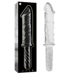 Nebula Series By Ibiza - Modelo 24 Dildo Vidrio Borosilicato Transparente 28.5 cm -O- 5 cm