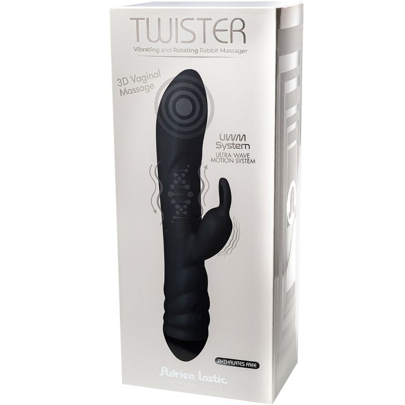 Adrien Lastic - Vibrador Twister e Rotador Massager Coelho Preto