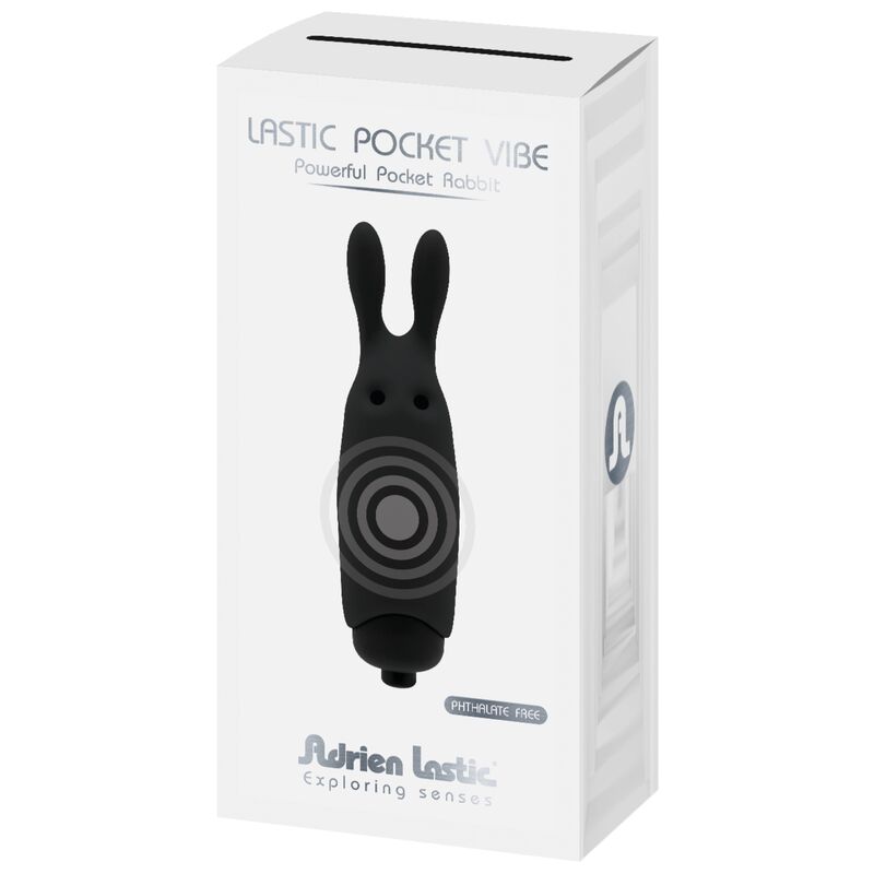 Adrien Lastic - Vibrador Coelho Preto de Bolso Lastic