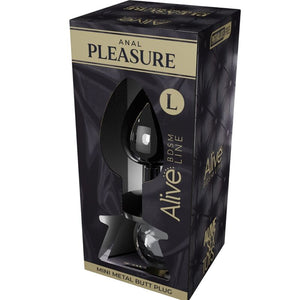 Alive - Mini Plug Prazer Anal Metal Preto Tamanho L