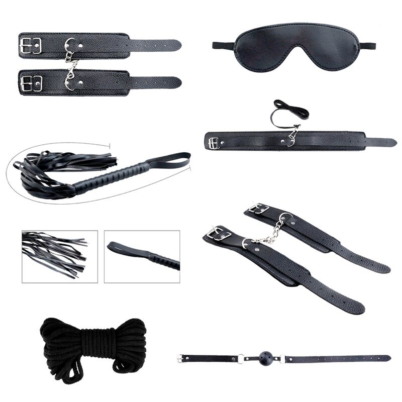 Alive - Kit Desejos Secretos 7 Peças BDSM Preto