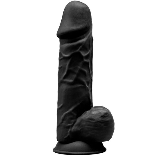 Silexd - Modelo 1 Pênis Realístico Premium Silexpan Silicone Preto 21.5 cm