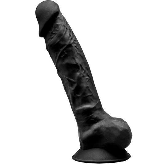Silexd - Modelo 1 Pênis Realístico Premium Silexpan Silicone Preto 23 cm