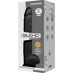 Silexd - Modelo 1 Pênis Realístico Premium Silexpan Silicone Preto 38 cm