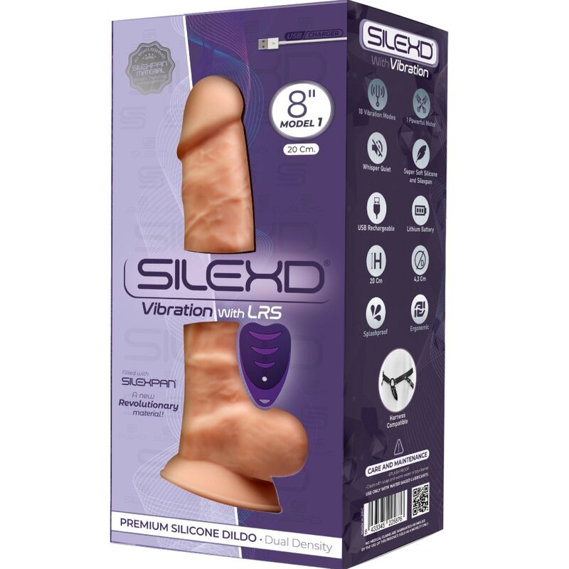 Silexd - Modelo 1 Vibrador de Pênis Realístico Silicone Premium Silexpan Controle Remoto 20 cm