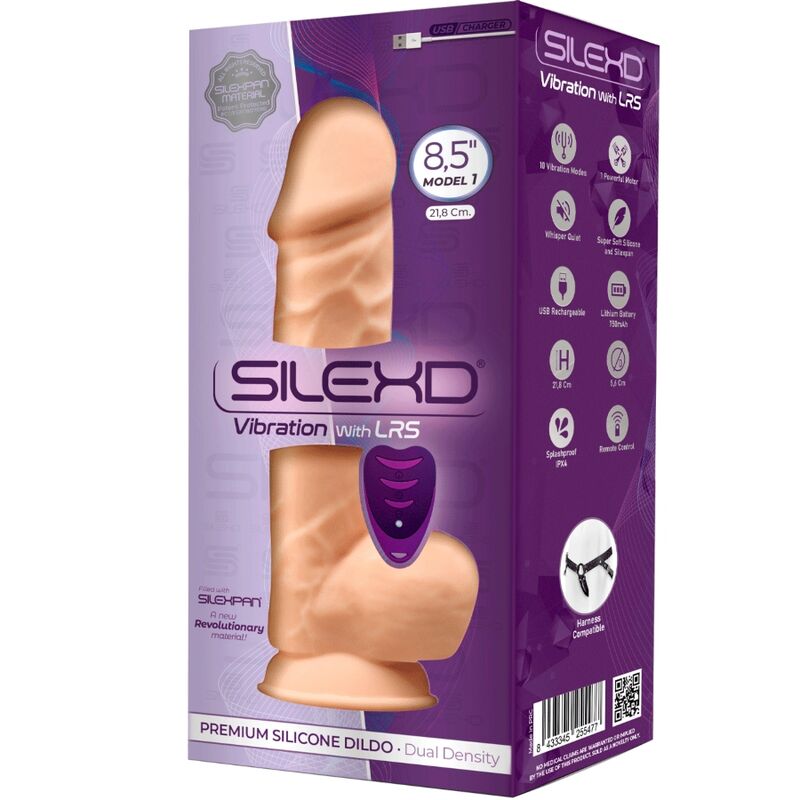 Silexd - Modelo 1 Vibrador de Pênis Realístico Silicone Premium Silexpan Controle Remoto 21.8 cm