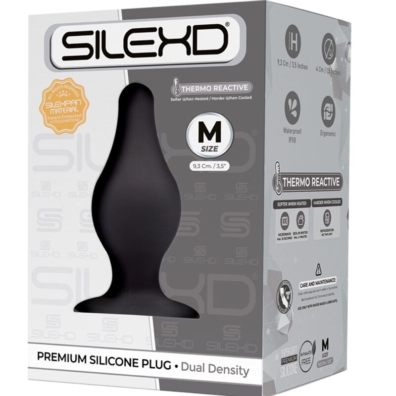 Silexd - Modelo 2 Plug Anal Premium Silexpan Silicone Premium Termoreativo Tamanho M