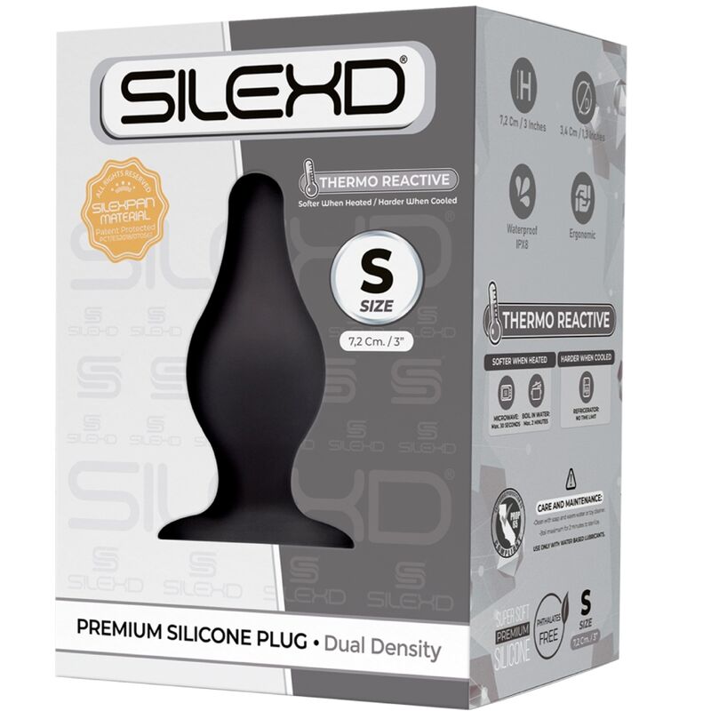 Silexd - Modelo 2 Plug Anal Premium Silexpan Silicone Premium Termoreativo Tamanho S