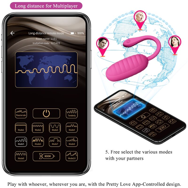 Pretty Love Huevo Vibrador Recargable Catalina Rosa