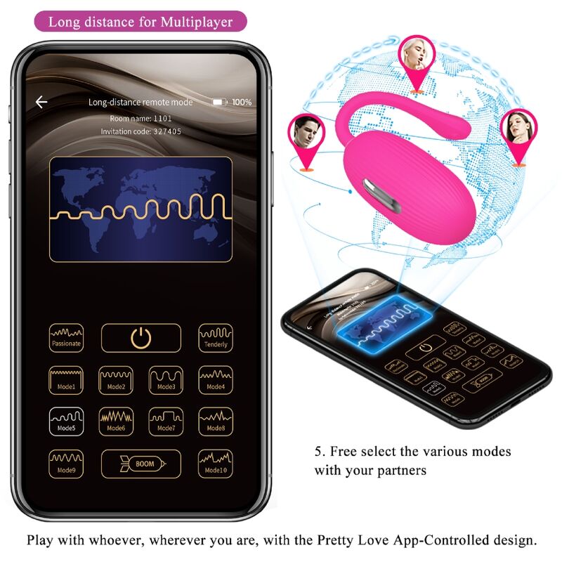 Pretty Love Doreen Ovo Vibrante Recarregável Magenta Controle Remoto