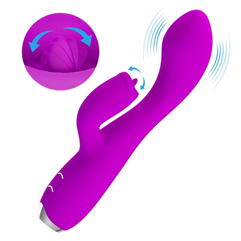 Vibrador Recargable Pretty Love Conejo Gloria - Morado Impermeable