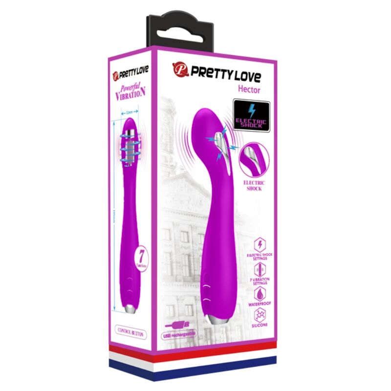 Pretty Love Vibrador de Eletrochoque Recarregvel Hector - Roxo Impermevel