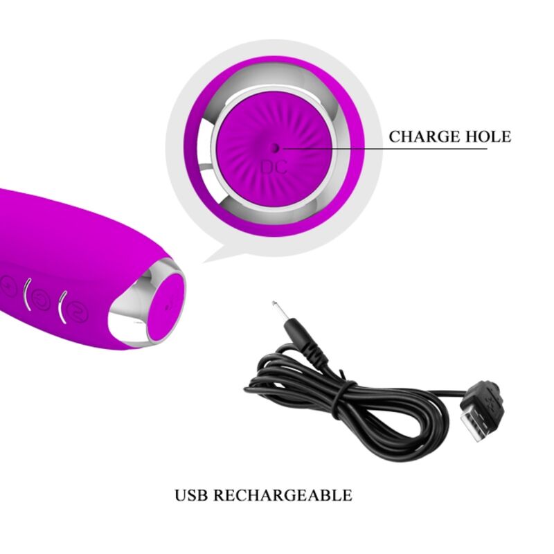 Pretty Love Vibrador de Eletrochoque Recarregvel Hector - Roxo Impermevel