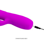 Pretty Love - Vibrador de Coelho Recarregável Melanie Roxo