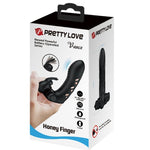Pretty Love Funda de Dedo Vibrador de Conejo Negro Vance